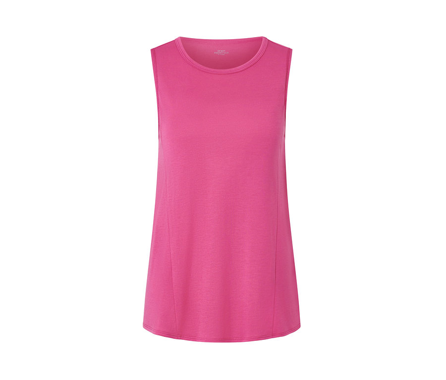 Ein fuchsiafarbenes Sport-Top aus einem zweiteiligen Set.