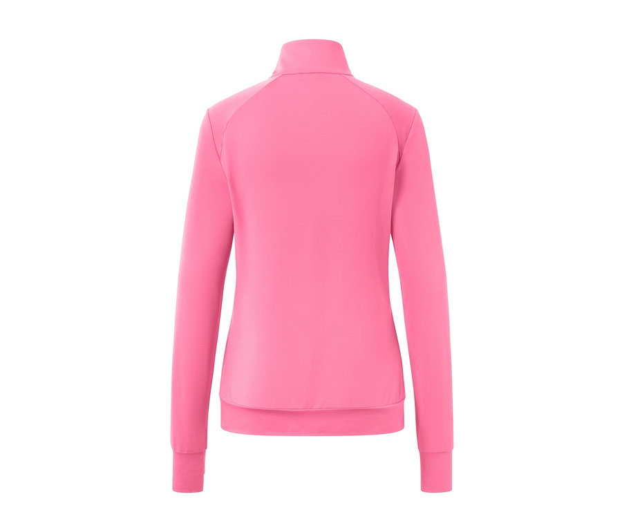 Detail der Rückseite einer pinken Funktionsjacke.