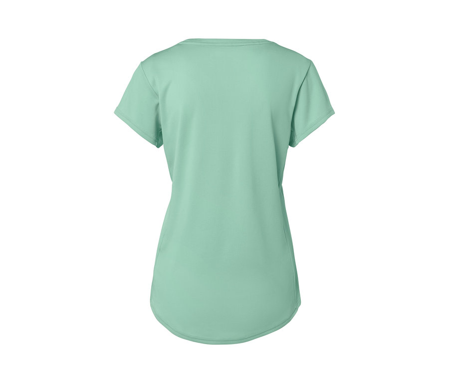 Rückansicht eines grünen Sportshirts.