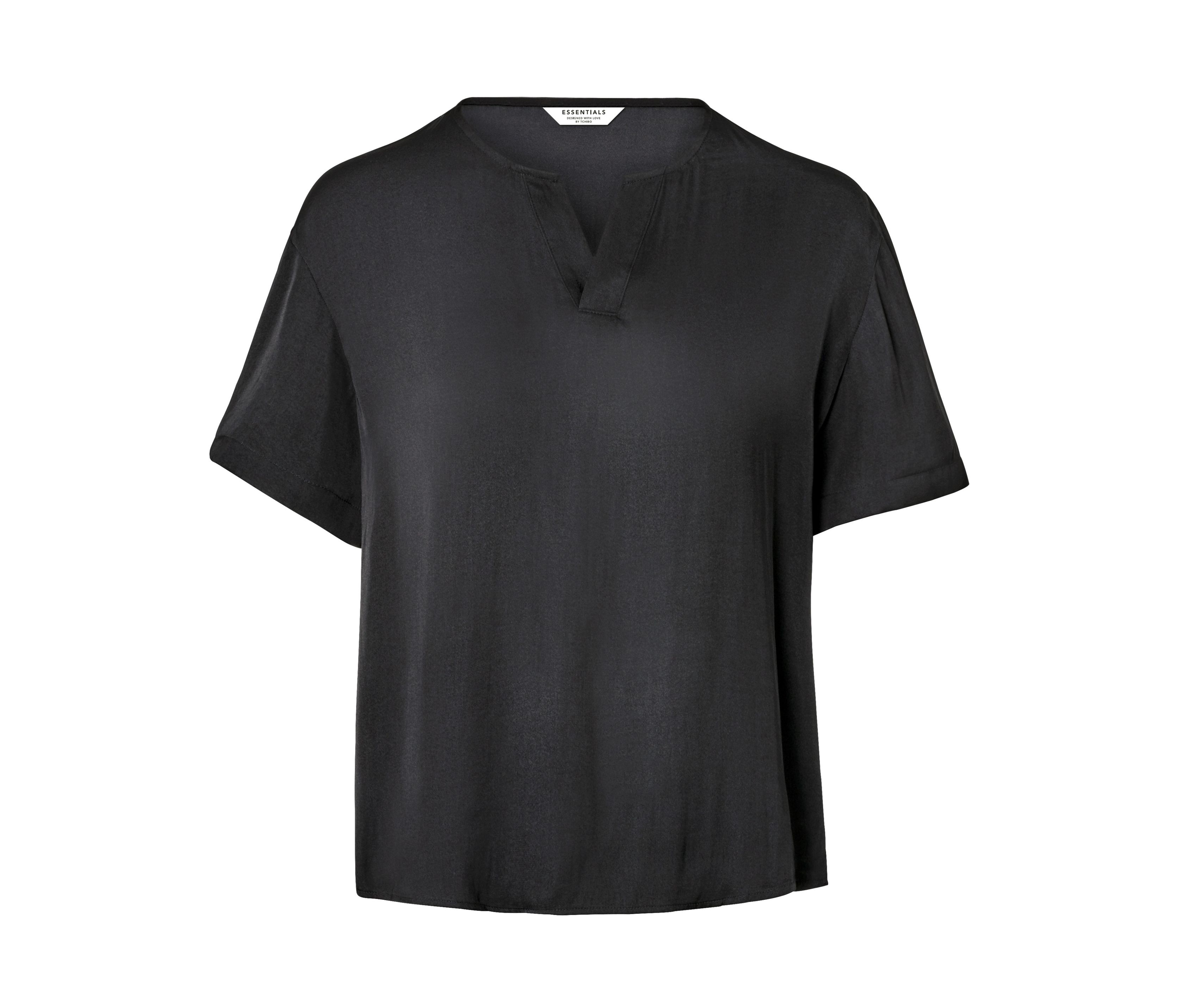 Tchibo - Satin-Tunikabluse - Damen - Gr. 38 - schwarz