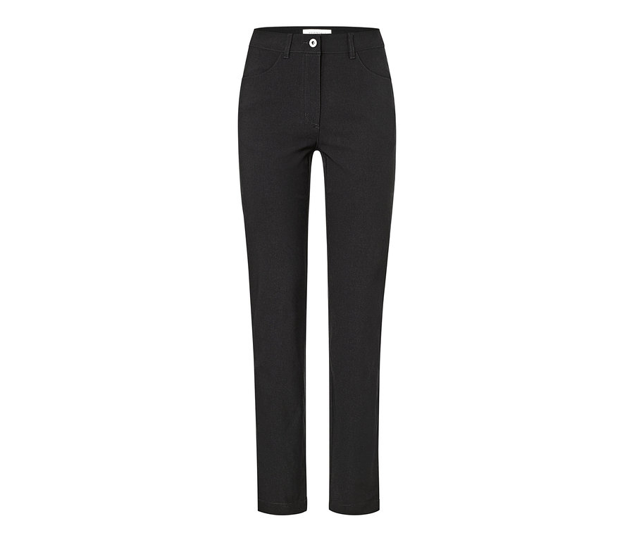 Eine schwarze Bengalin-Hose auf weißem Hintergrund.