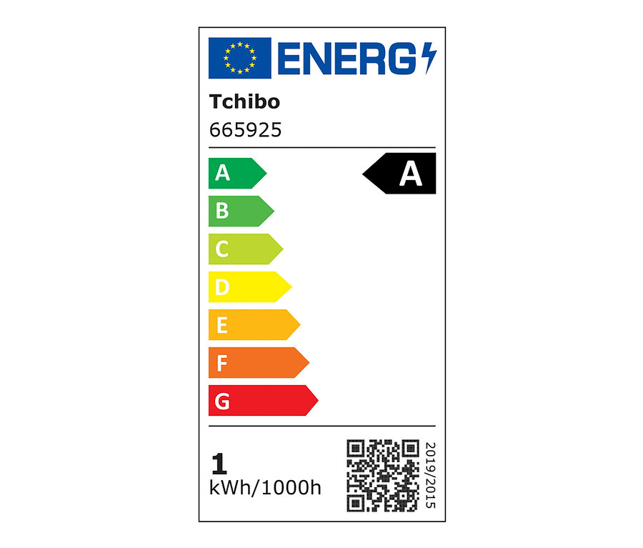 Tchibo Energieetikett mit A-Klasse.