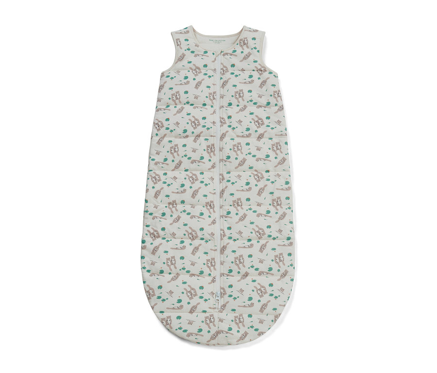 Schlafsack 2,5 TOG, 90 cm, mit Otter-Muster.