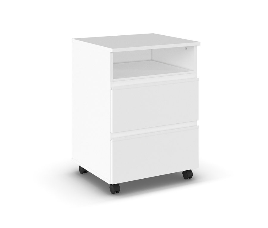 Weißer rauch Rollnachttisch »Joel« mit zwei Schubladen.