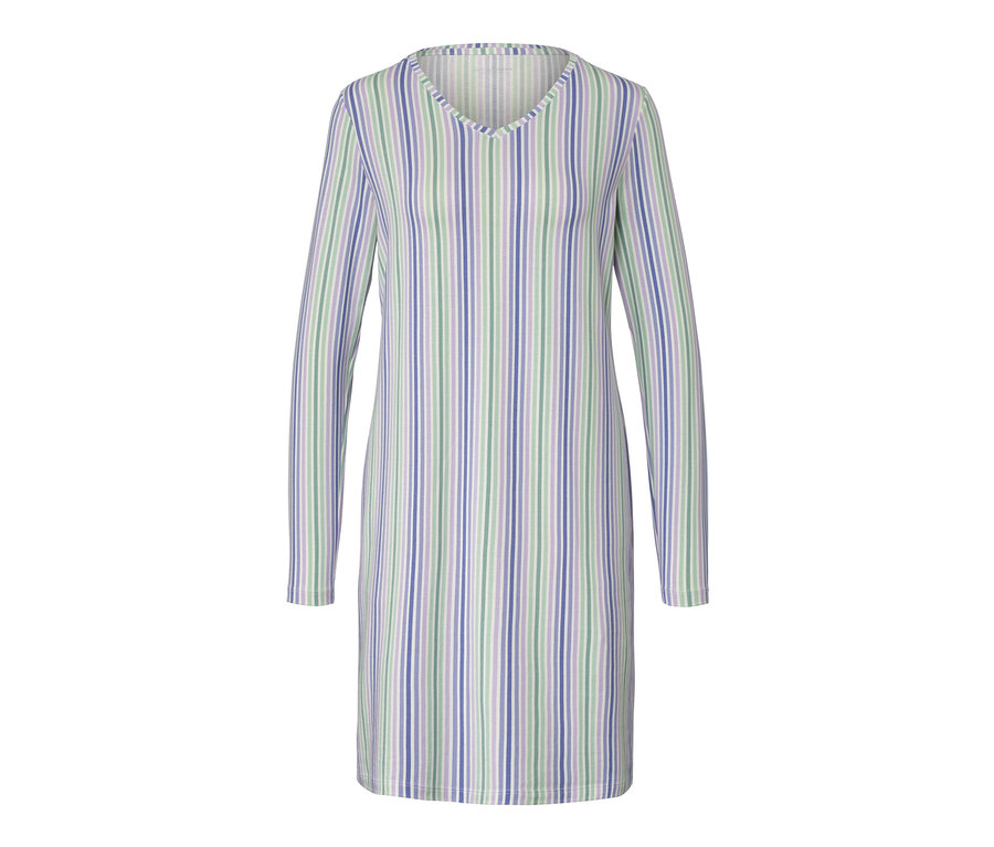 Gestreiftes Nachthemd mit langen Ärmeln.