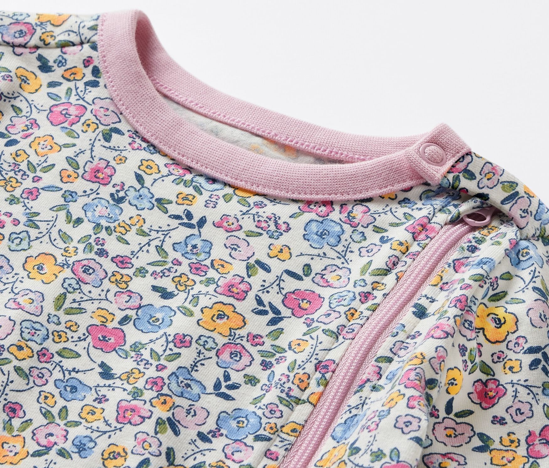 Thumbnail - Tchibo - Baby-Pyjama - Baby - Gr. 62/68 - rosa/geblümt