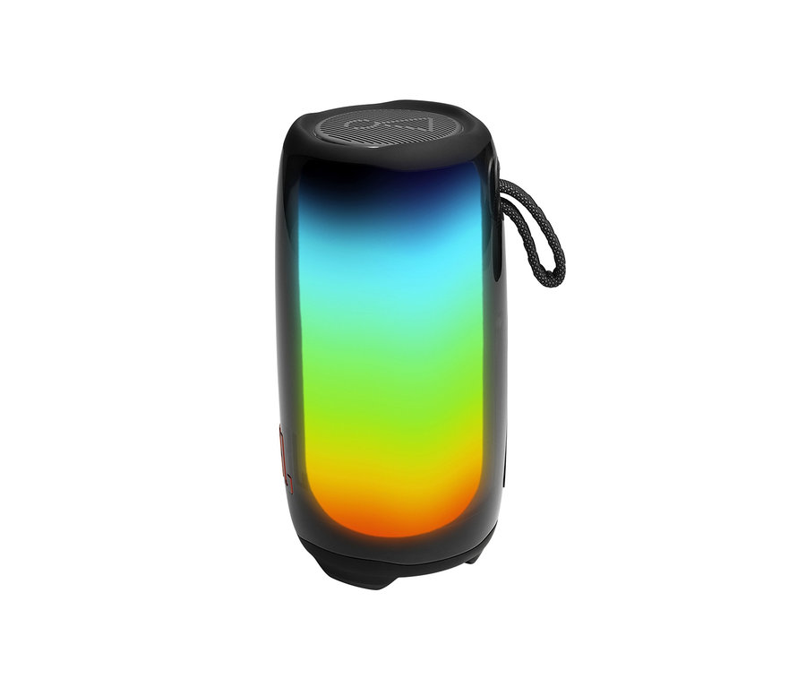 Schwarzer JBL »Pulse 5«, tragbarer Bluetooth®-Lautsprecher mit Lichtshow.