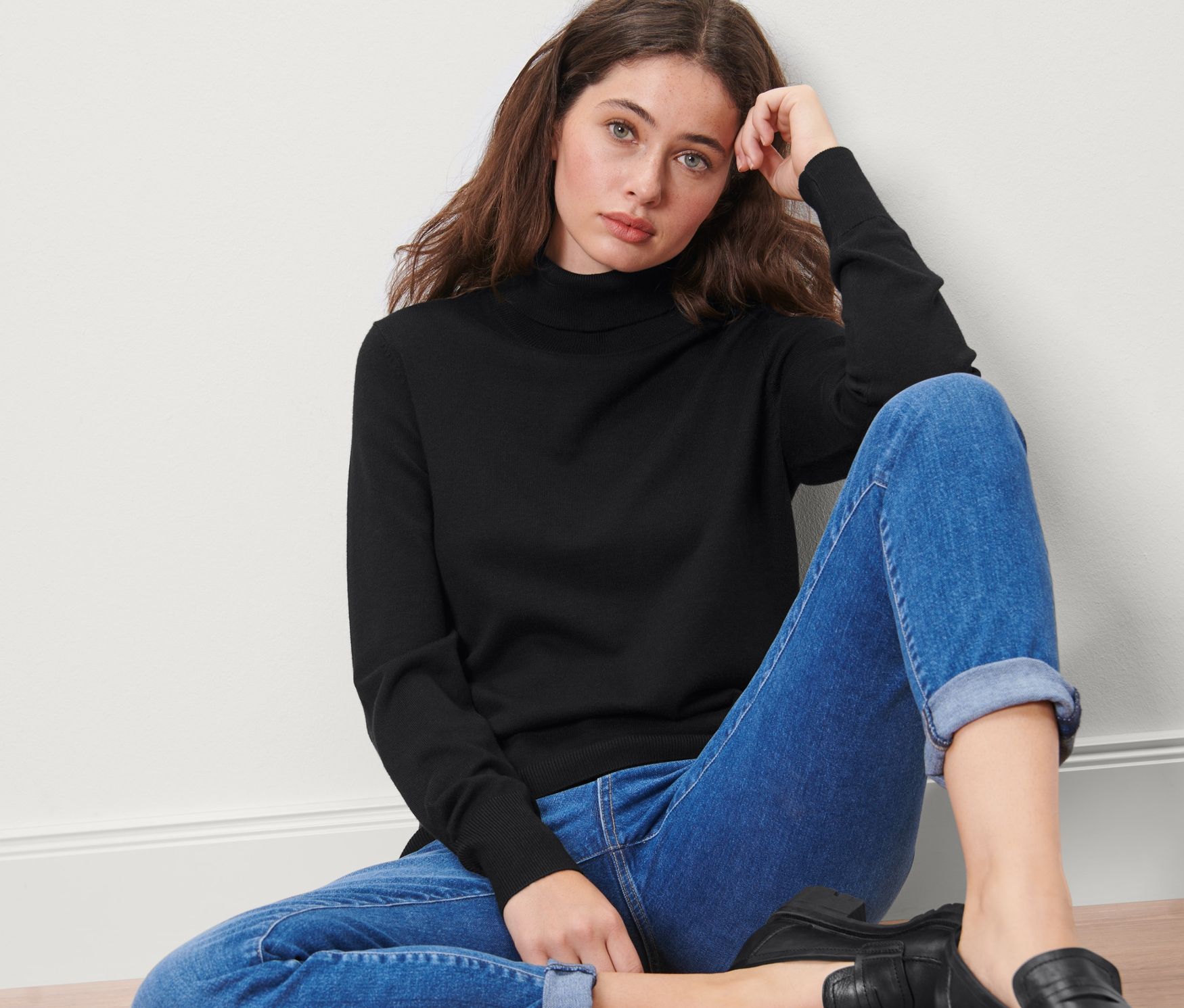 Thumbnail - Tchibo - Feinstrick-Rollkragenpullover - Damen - Gr. S - schwarz
