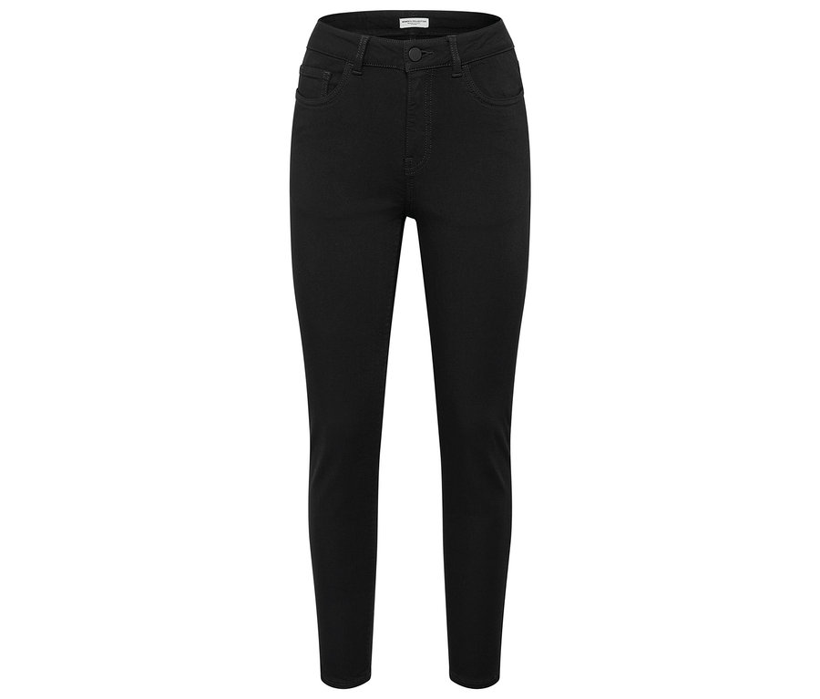 Schwarze High-Waist-Jeans.