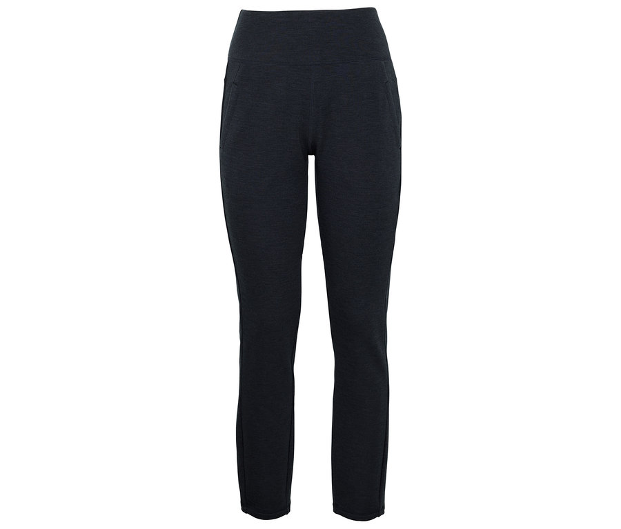 Dunkelgraue Leggings auf weißem Hintergrund.