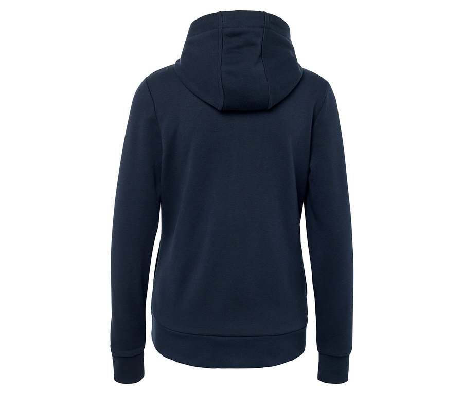 Dunkelblauer Hoodie von hinten.