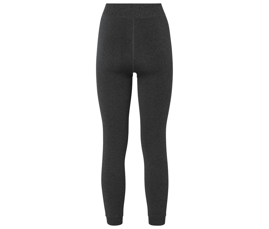 Dunkelgraue, hoch taillierte Leggings von hinten.
