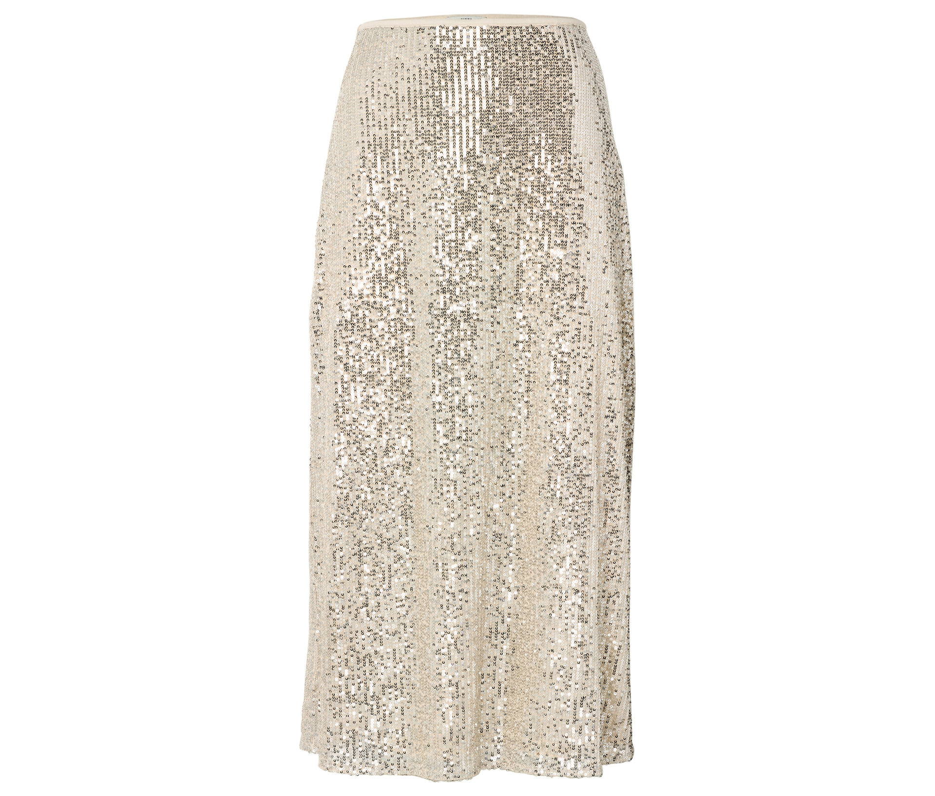 Paillettenrock - Damen - Gr. 44 - beige - beige