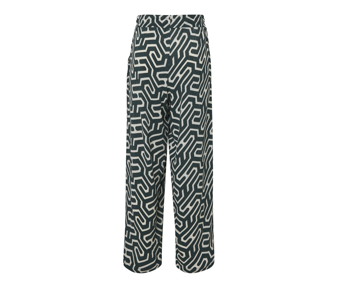 Bedruckte Schlupfhose in Crinkle-Optik.