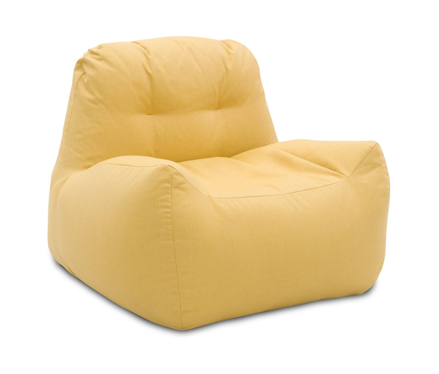 Gelber DOMO collection Loungesessel mit Sunbrella®-Stoff, Sunlight auf weißem Hintergrund.