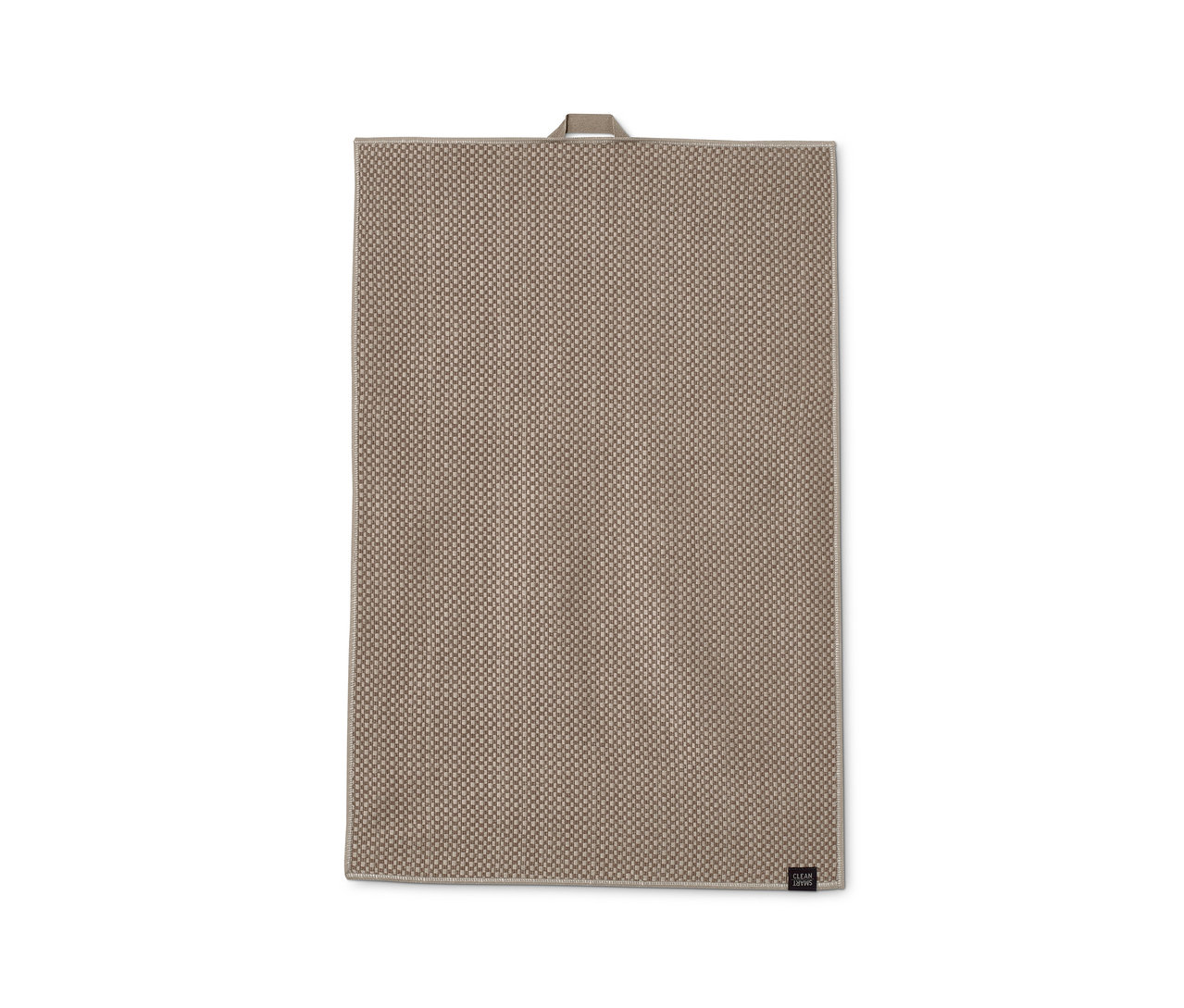 Ein braunes Geschirrtuch.