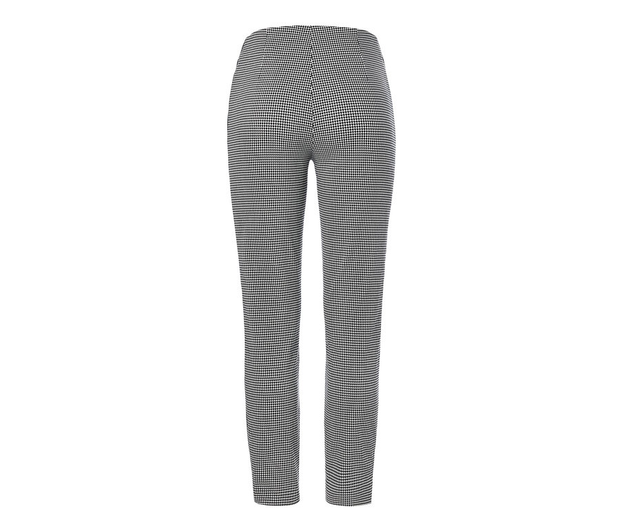 Knöchellange Stretchhose mit Hahnentrittmuster.