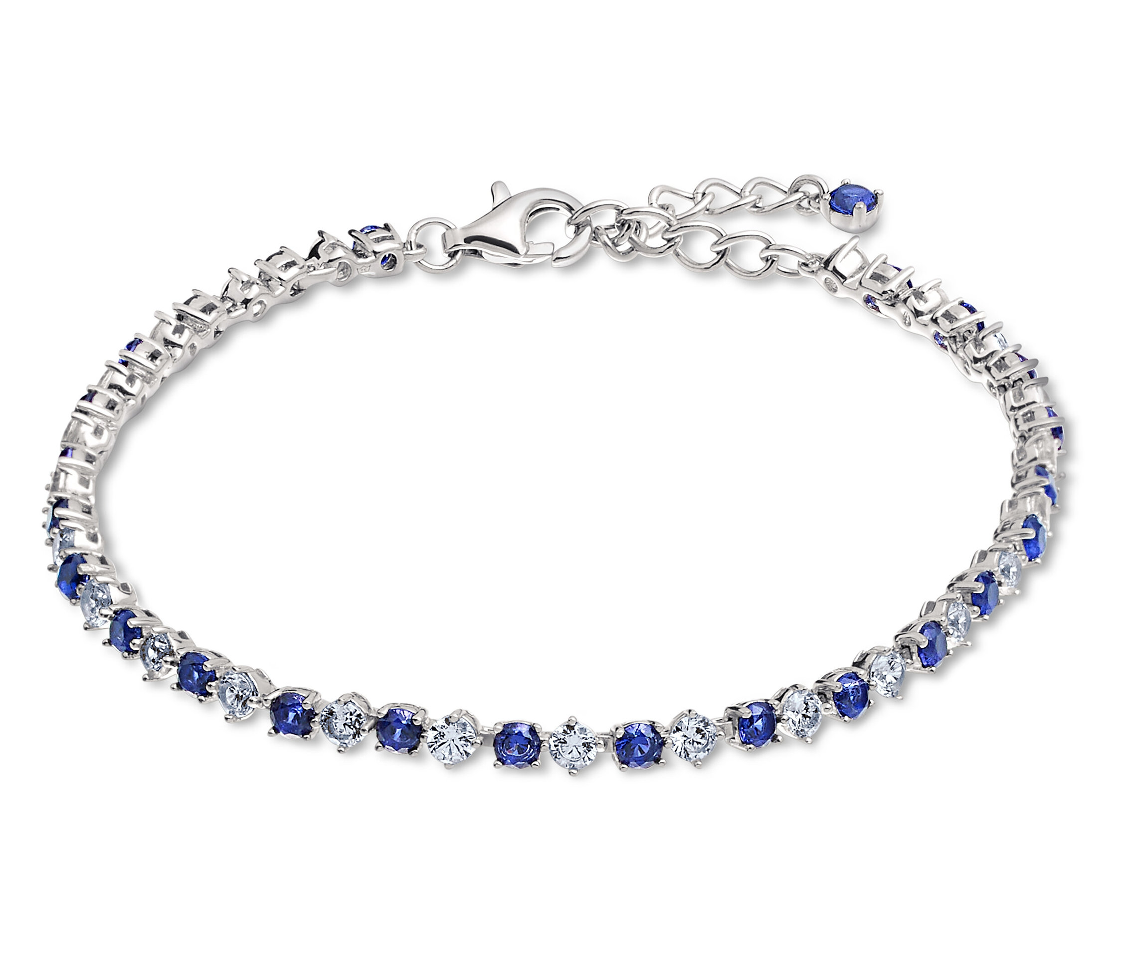 Silber Armband Tennis »Royal Blue/White« - silber - silber