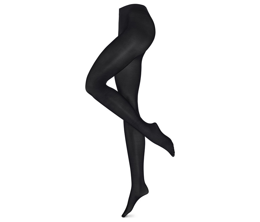 Beine in schwarzer Strumpfhose, 2 Paar.
