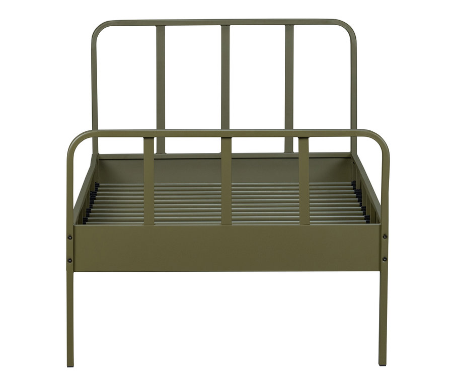 Leeres Woood Bett »Meees« Metall, army 90 x 200 cm.