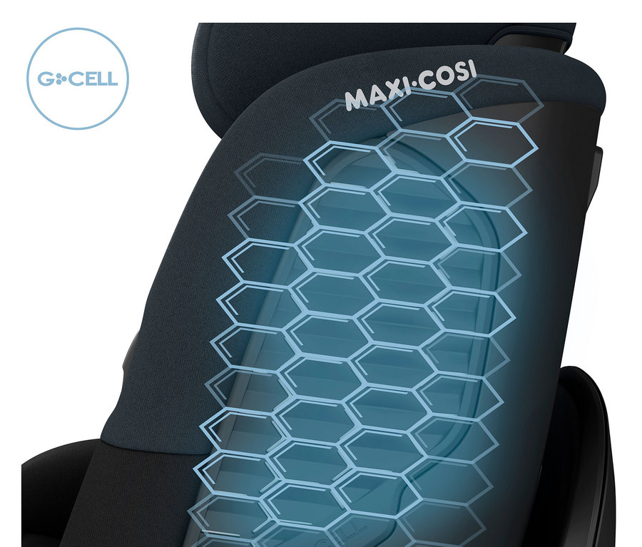 Detailansicht des Maxi-Cosi Kinder-Autositzes »Mica 360 S« mit hexagonalem Design.