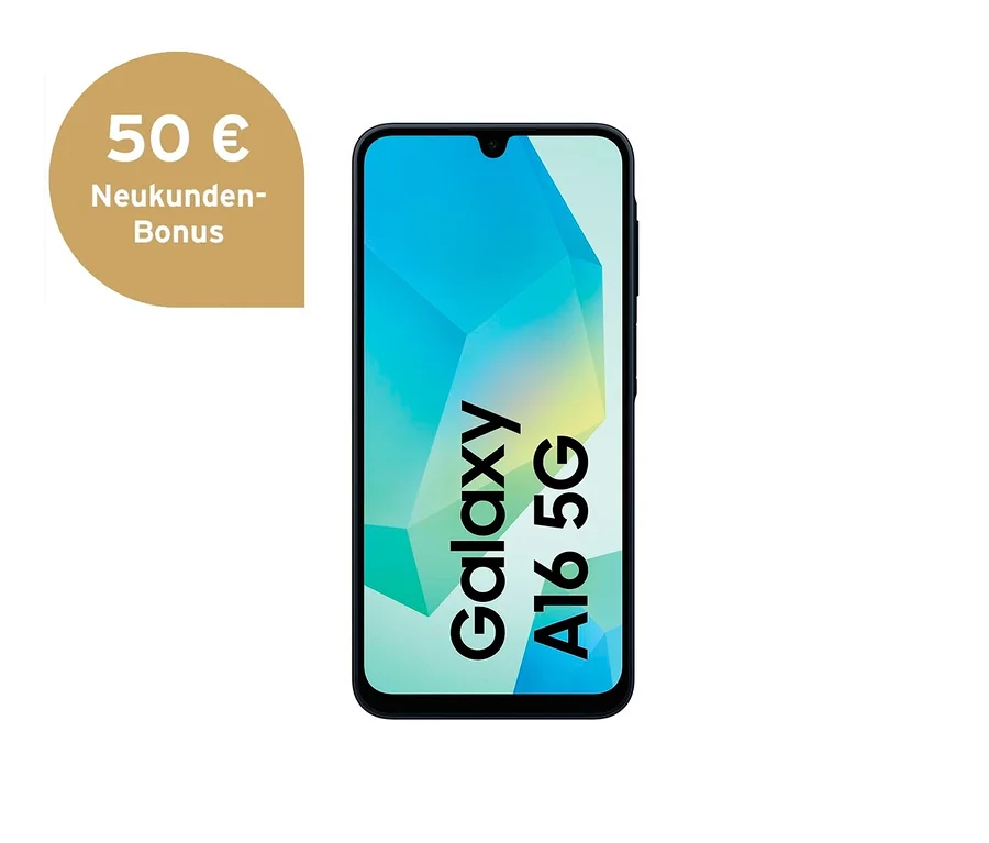 Samsung Galaxy A16 5G 128GB in blau schwarz.