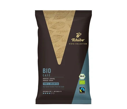 Eine Packung Vista Collection Bio Filterkaffee gemahlen.