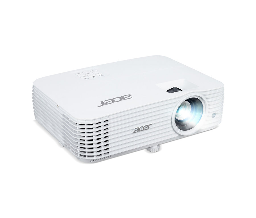 Weißer Acer-Full-HD-Projektor H6531BD auf weißem Hintergrund.