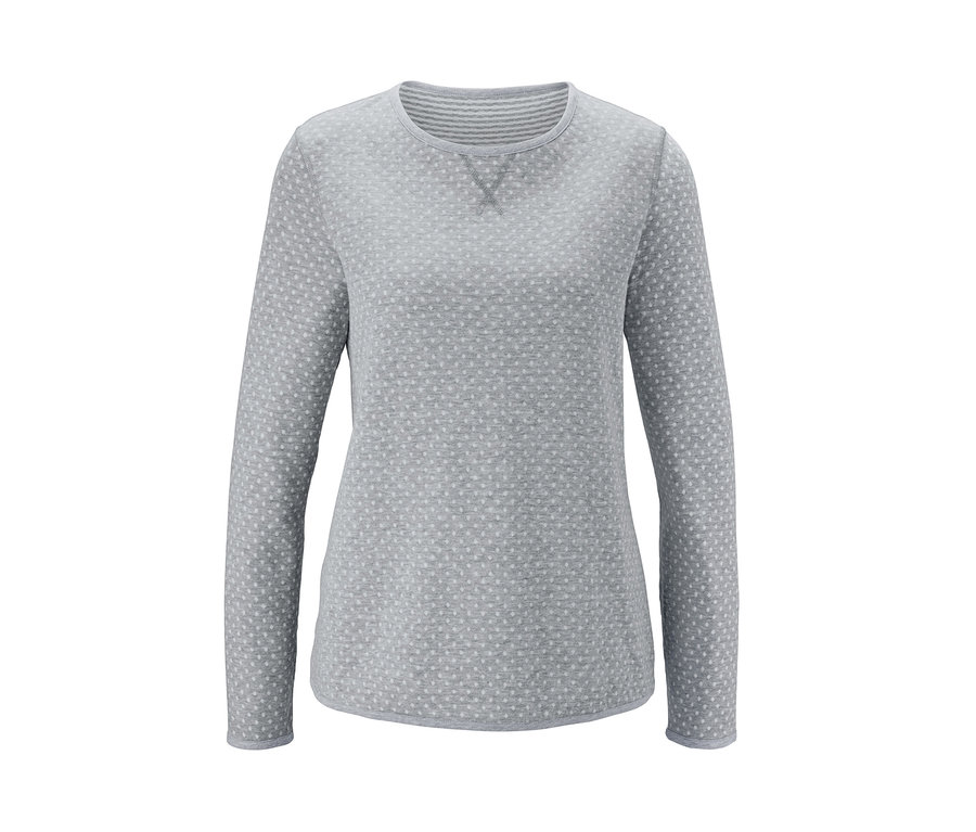 Graues langärmeliges Pyjamaoberteil, Wende-Pyjama.