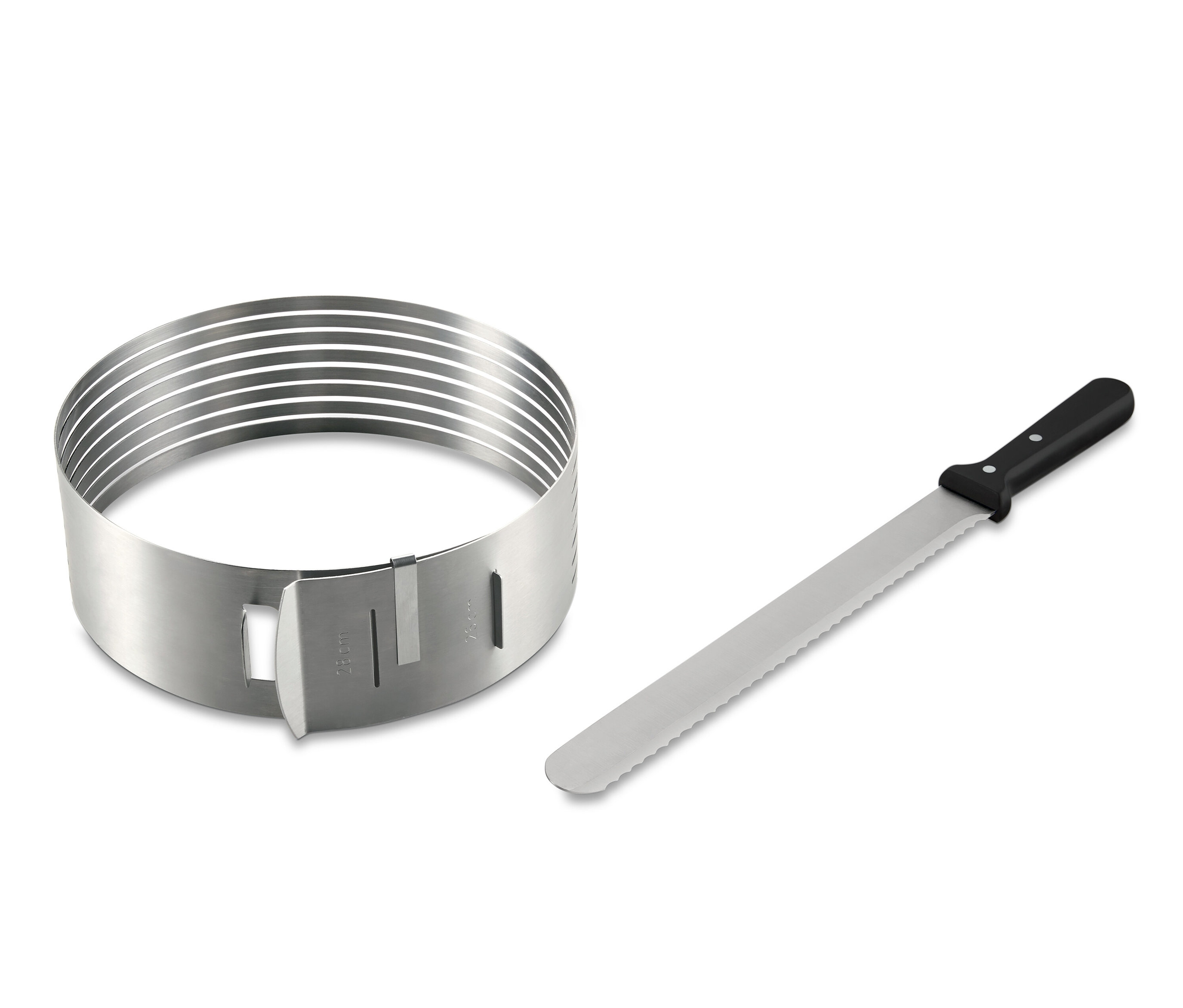 Tchibo - Tortenboden-Schneidhilfe - silber - Edelstahl / Kunststoff