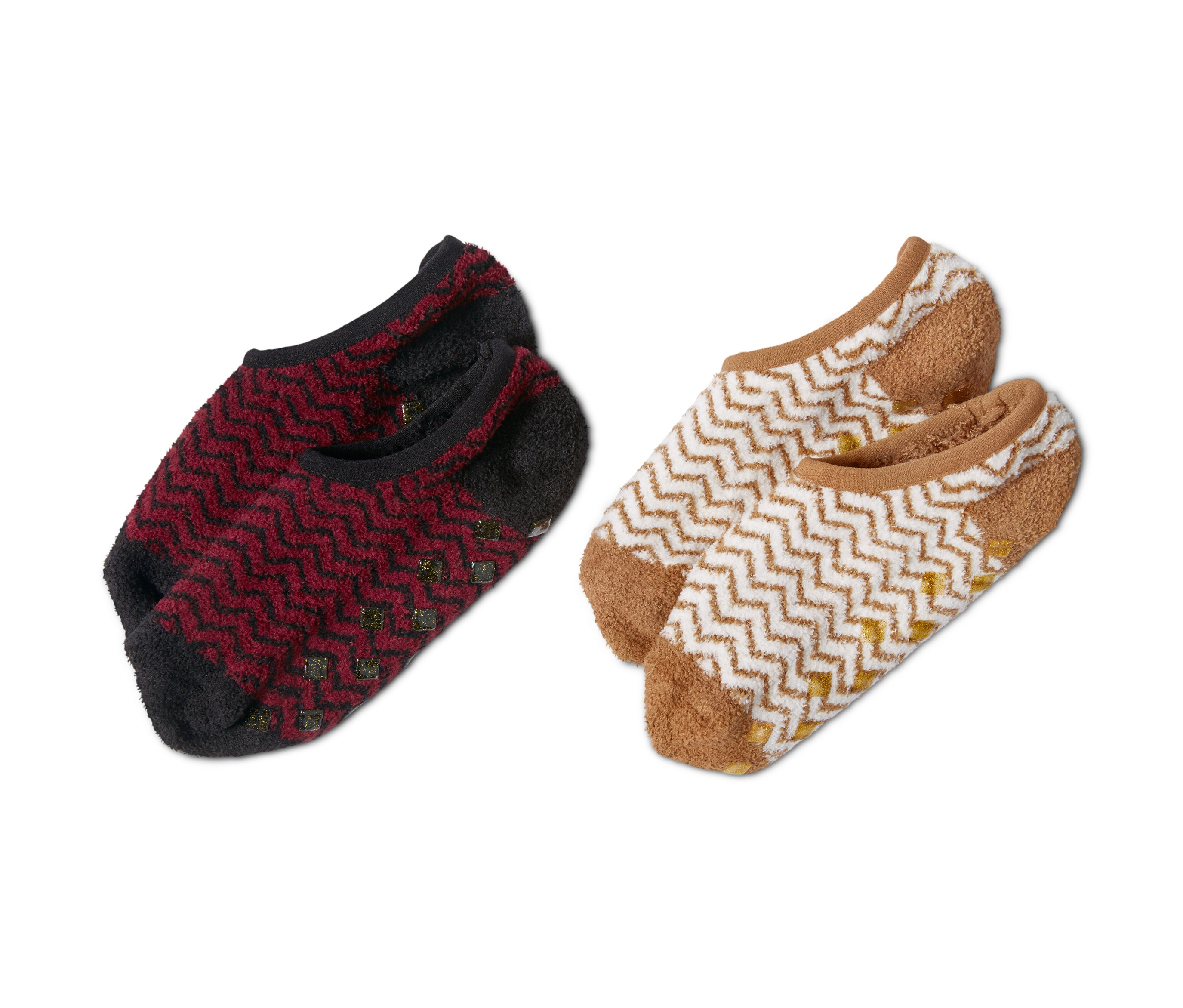 Tchibo - 2 Paar Hausschuhsocken - Damen - Gr. 35-38 - dunkelrot