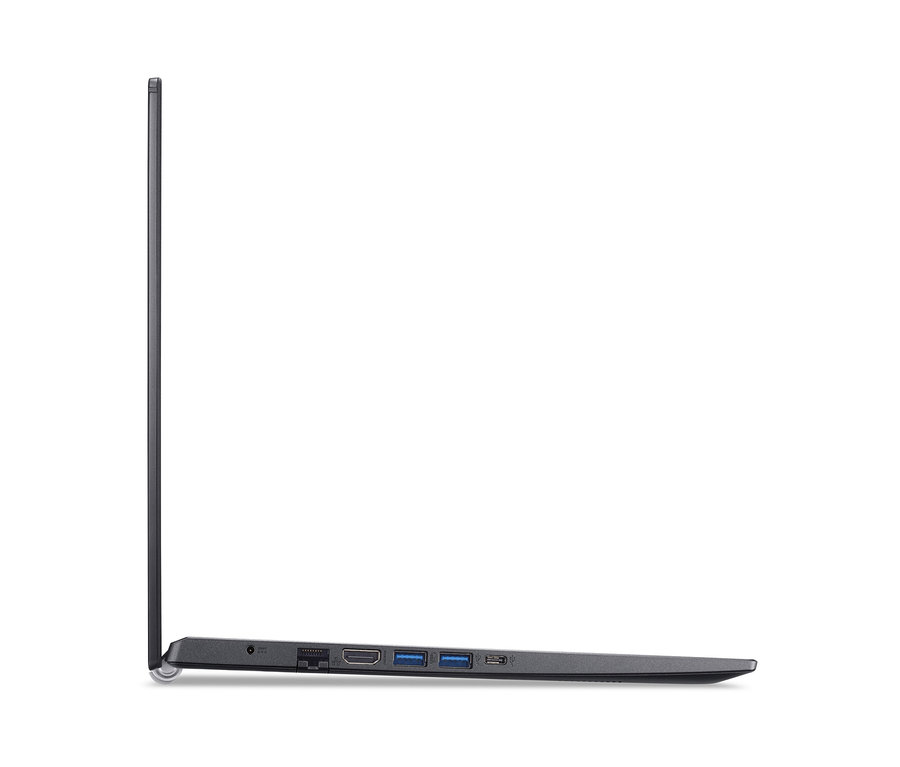 Seitenansicht eines schwarzen Notebooks. Acer Aspire Notebook »A515-56-34SG«.