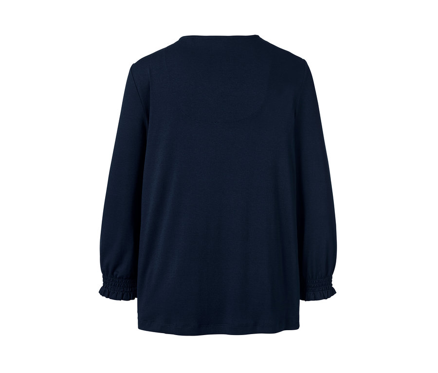 Dunkelblaues Blusenshirt mit 3/4-Arm.