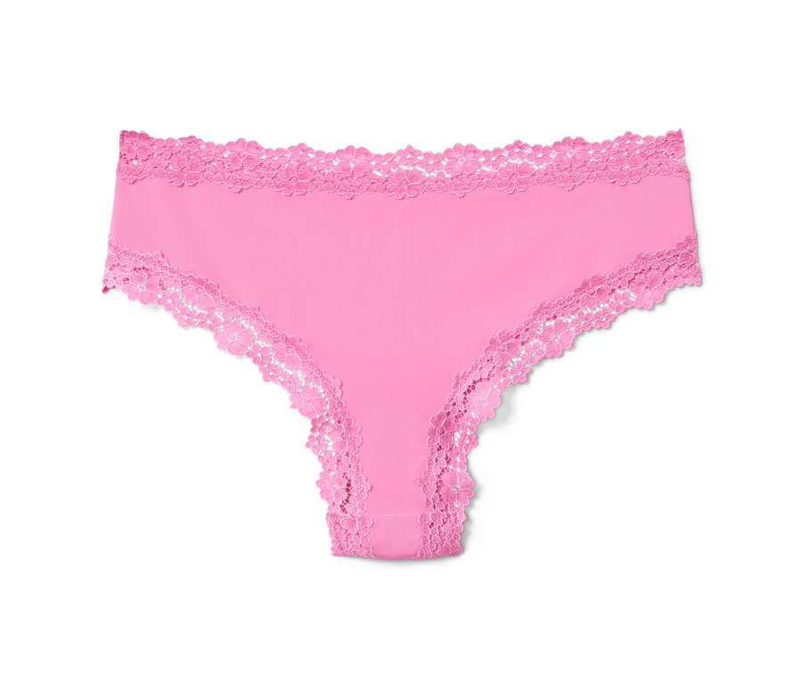 Ein einzelner pinkfarbener Hipster mit Spitze.