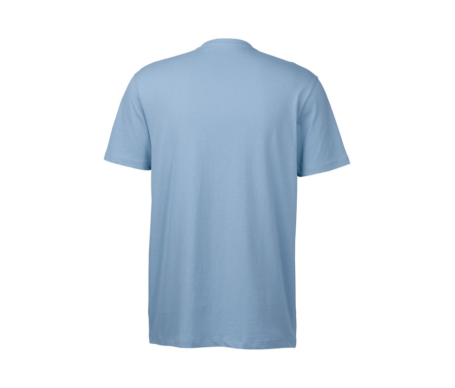 Blauer Jersey-Pyjama von hinten.