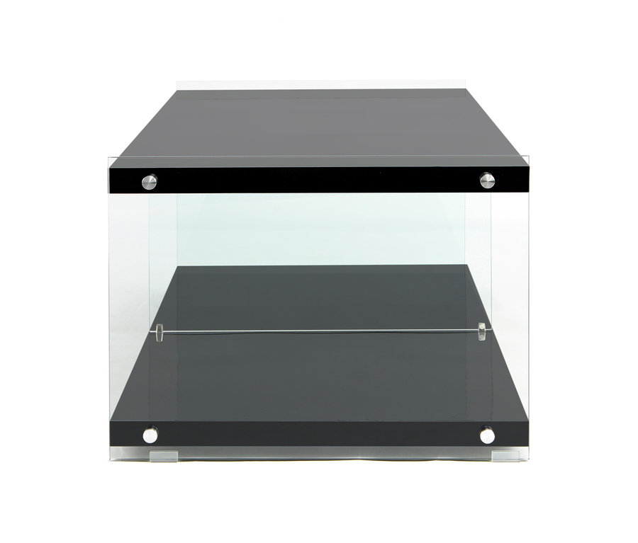 Schwarzer Kayoom TV-Tisch »Elementary 125« mit Glaswänden.