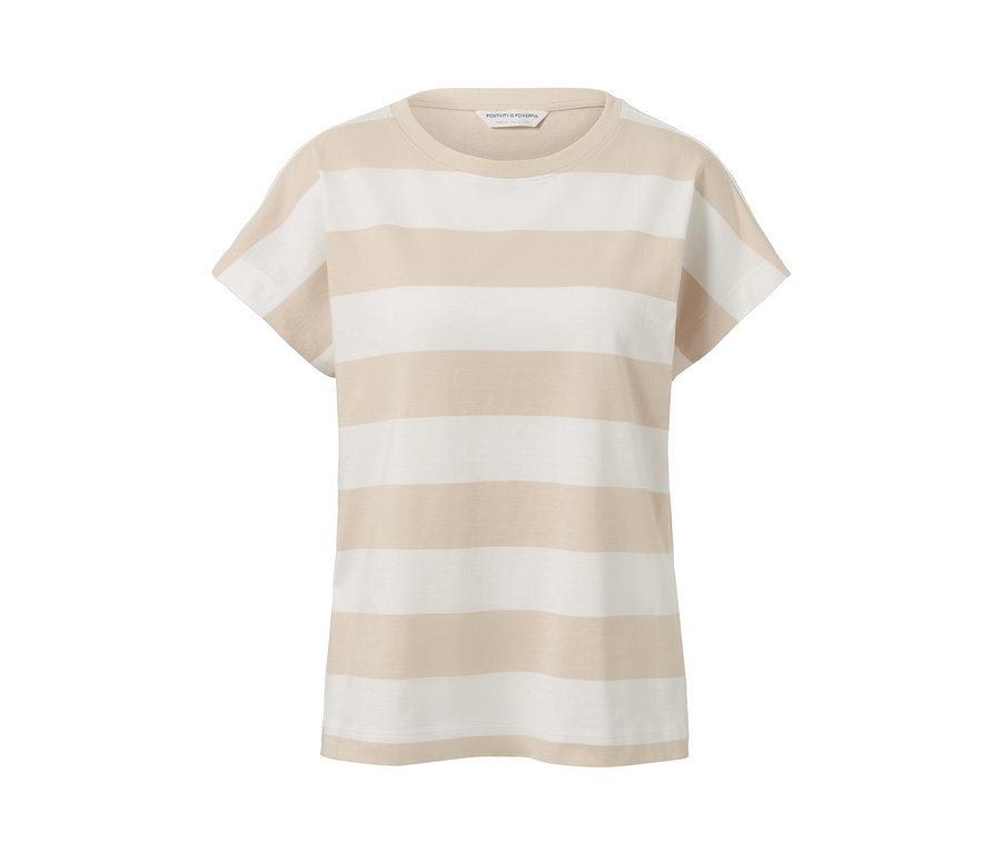 Gestreiftes T-Shirt mit kurzen Ärmeln.