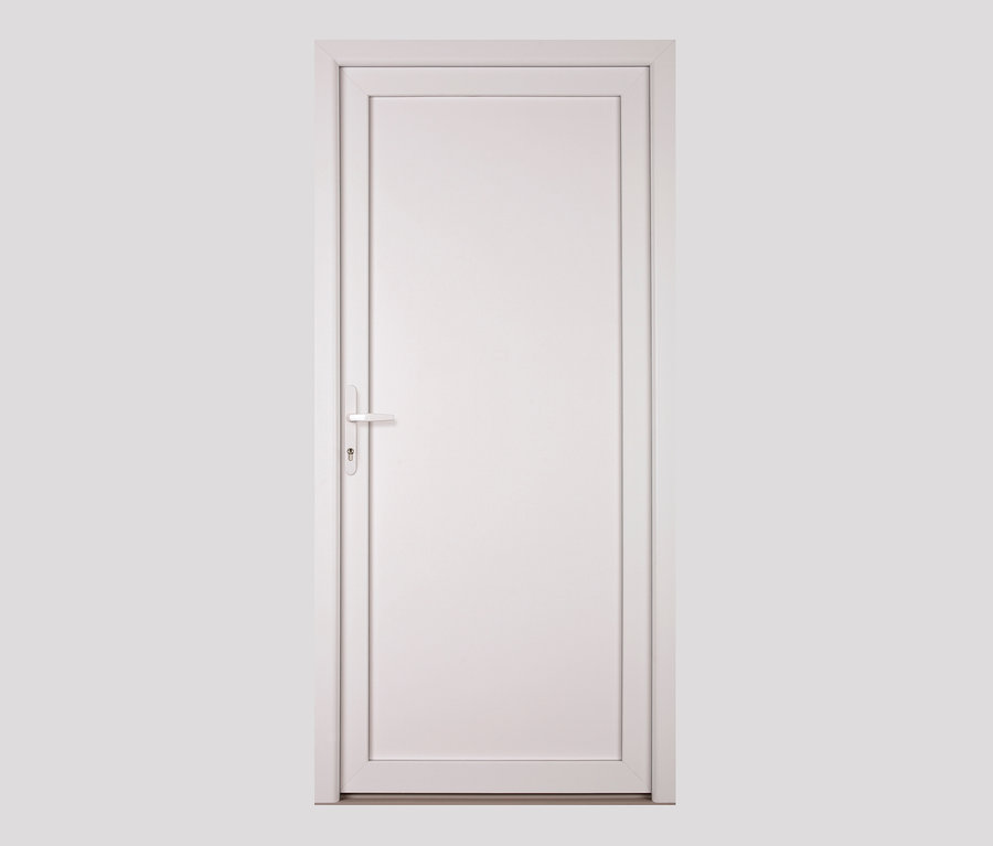 Weiße KM Meeth Kunststoff-Nebeneingangstür »K304D«, DIN links.
