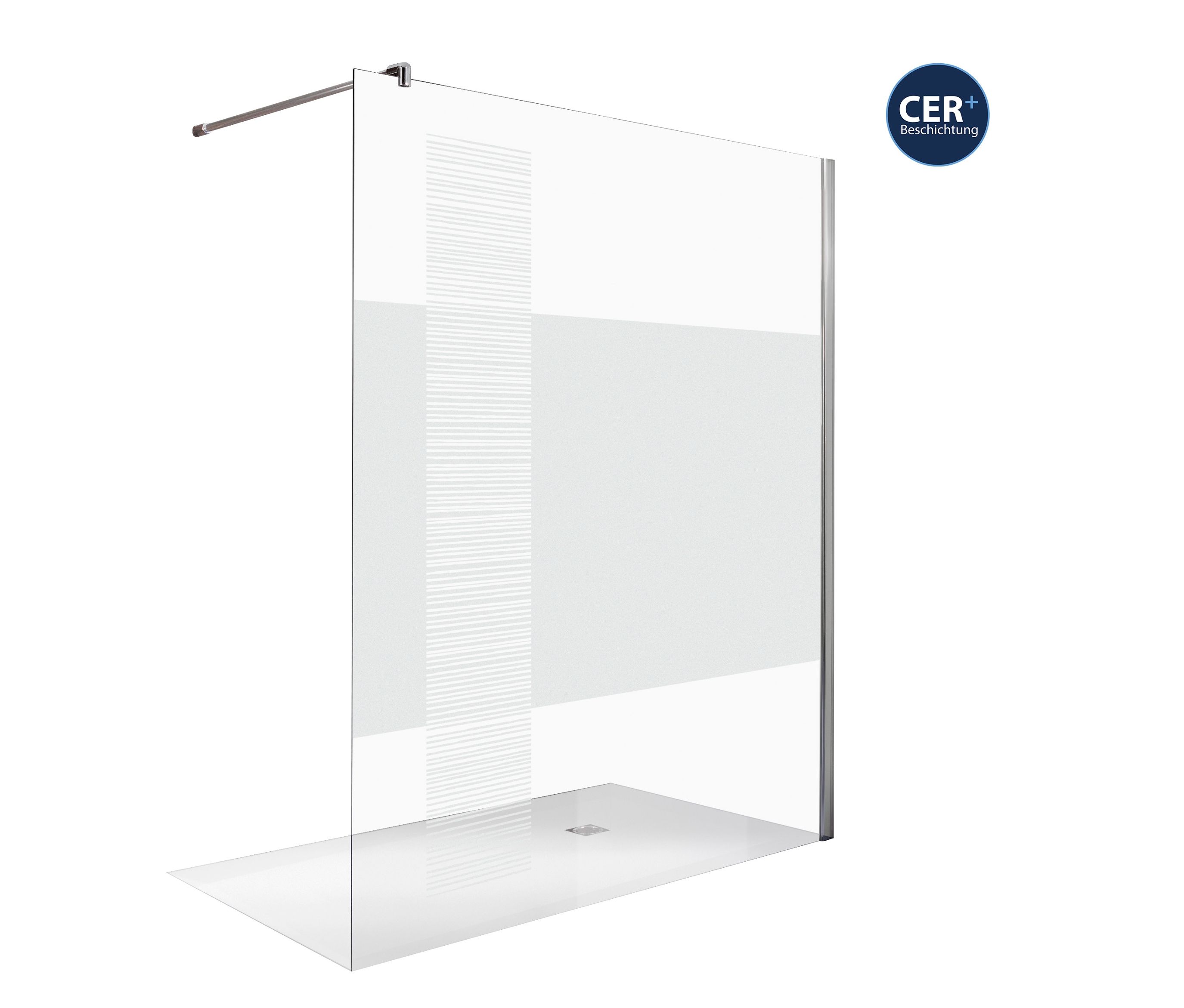 Breuer®-Dusche »Entra« – Duschwand - Gr. 1,20 - silber