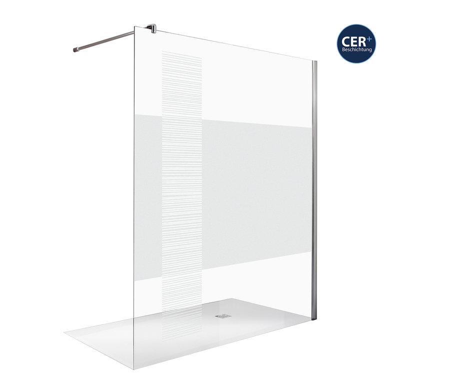 Freistehende Breuer®-Dusche »Entra« Duschwand mit InStripe Design.