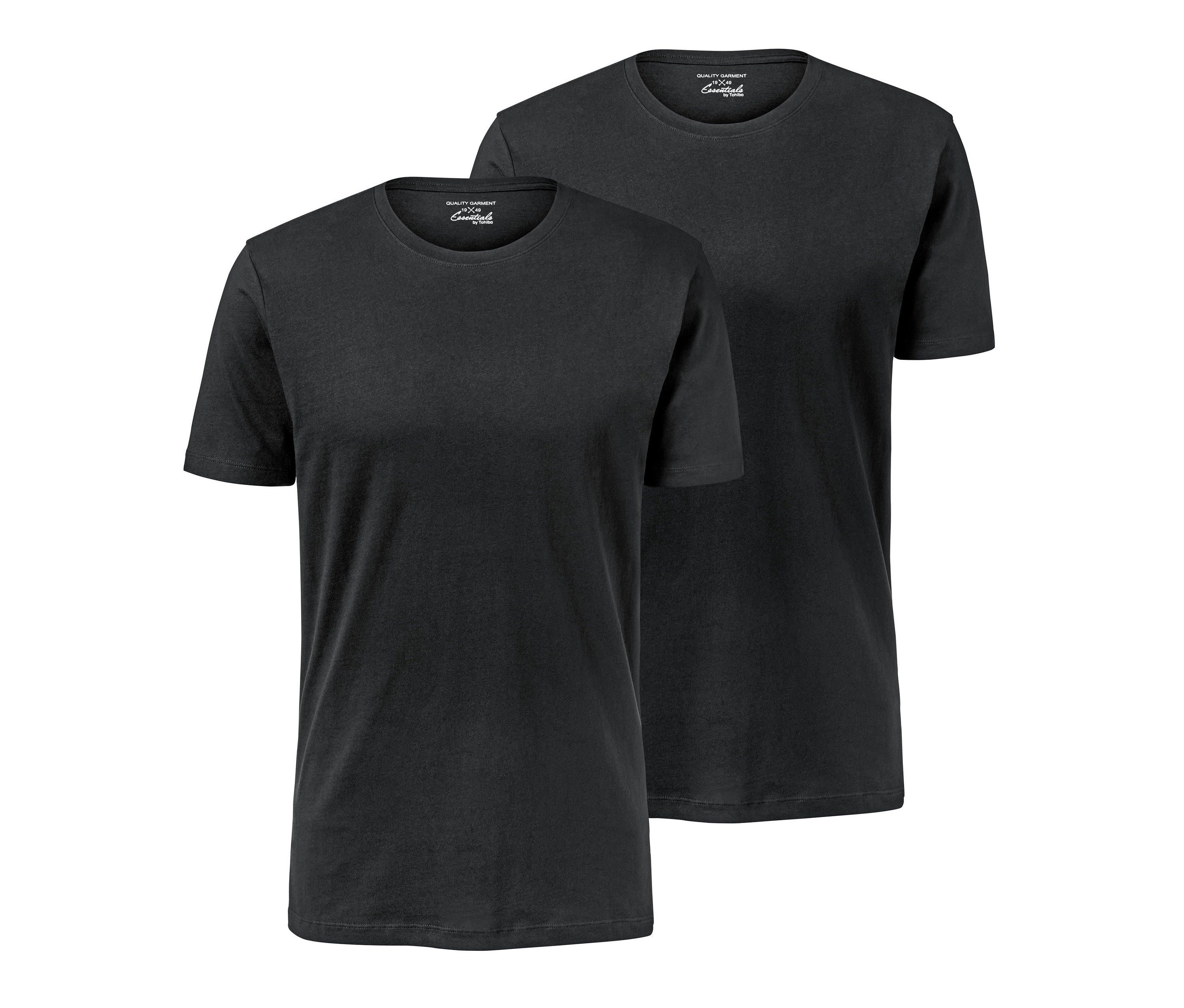 Ausschnitt Herren günstig Kaufen-Tchibo - 2 T-Shirts mit Rundhalsausschnitt - Herren - Gr. S - schwarz. Tchibo - 2 T-Shirts mit Rundhalsausschnitt - Herren - Gr. S - schwarz <![CDATA[2 T-Shirts mit Rundhalsausschnitt, schwarz Farbe: Schwarz Material: 100% Baumwolle (aus ökologischem Anba