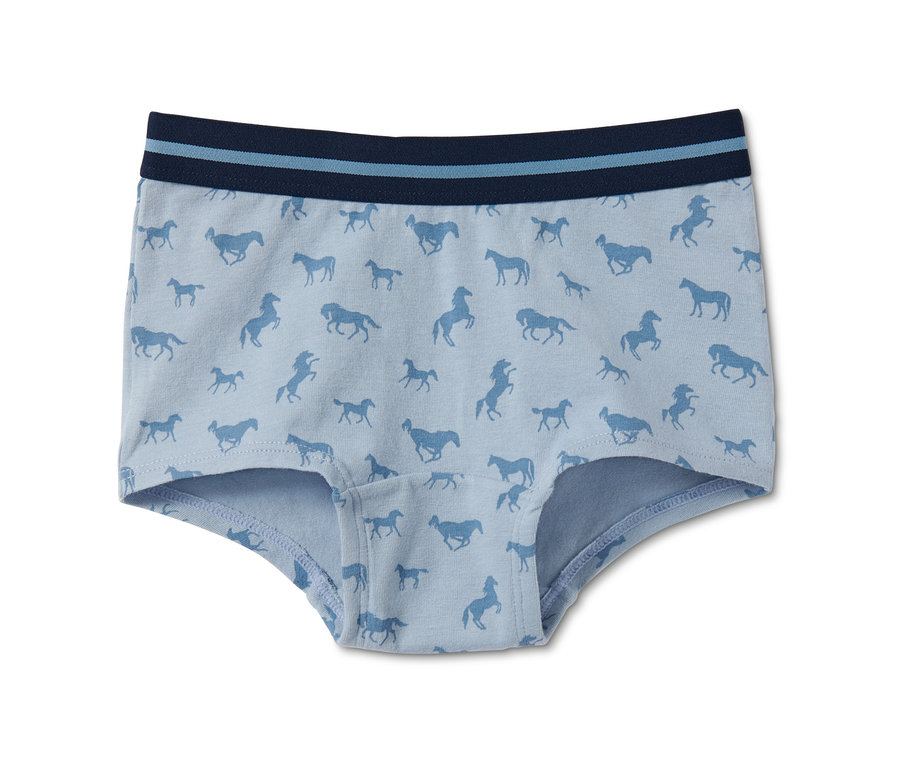 Hellblaue Panty mit Pferde-Print, 7 Stück.