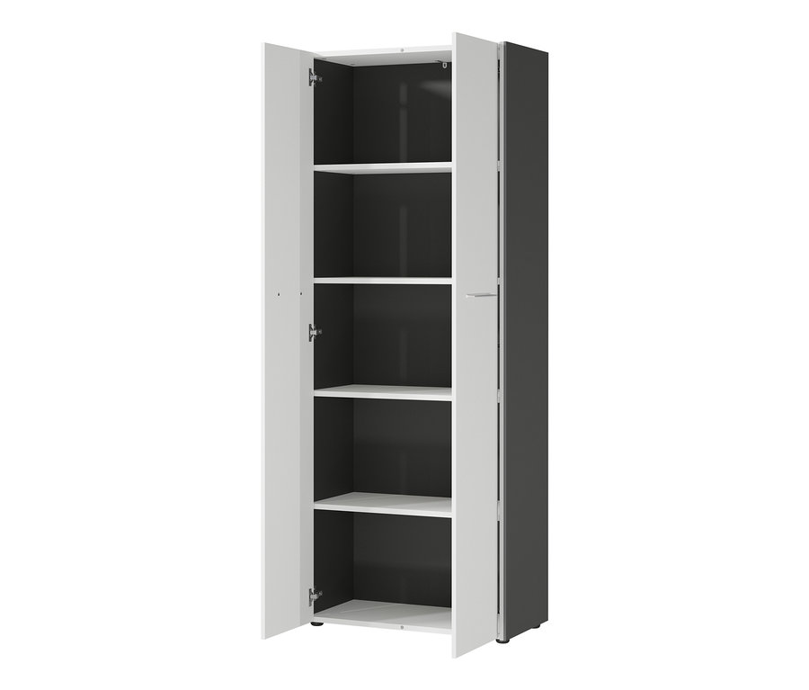 Offener großer weiß-grauer Aktenschrank »GW-Pasadena« mit fünf Regalböden.