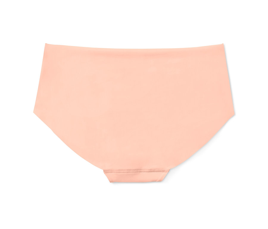 Nahaufnahme eines einzelnen, pfirsichfarbenen 3 Magic-Cut-Pantys vor einem weißen Hintergrund.