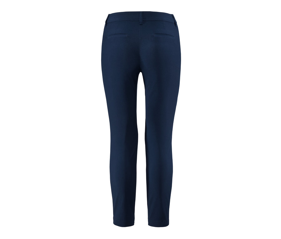 Dunkelblaue Bengalin-Hose von hinten.