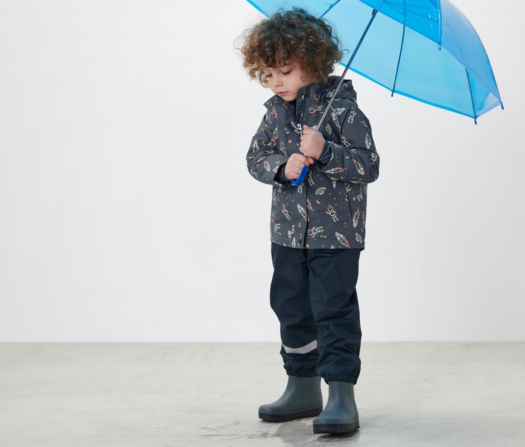 Thumbnail - Tchibo - Kinder-Thermo-Regenjacke - Herren - Gr. 98/104 - dunkelblau/print