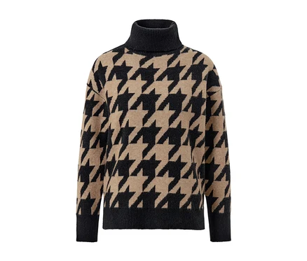 Strickpullover mit Hahnentritt-Jacquard.