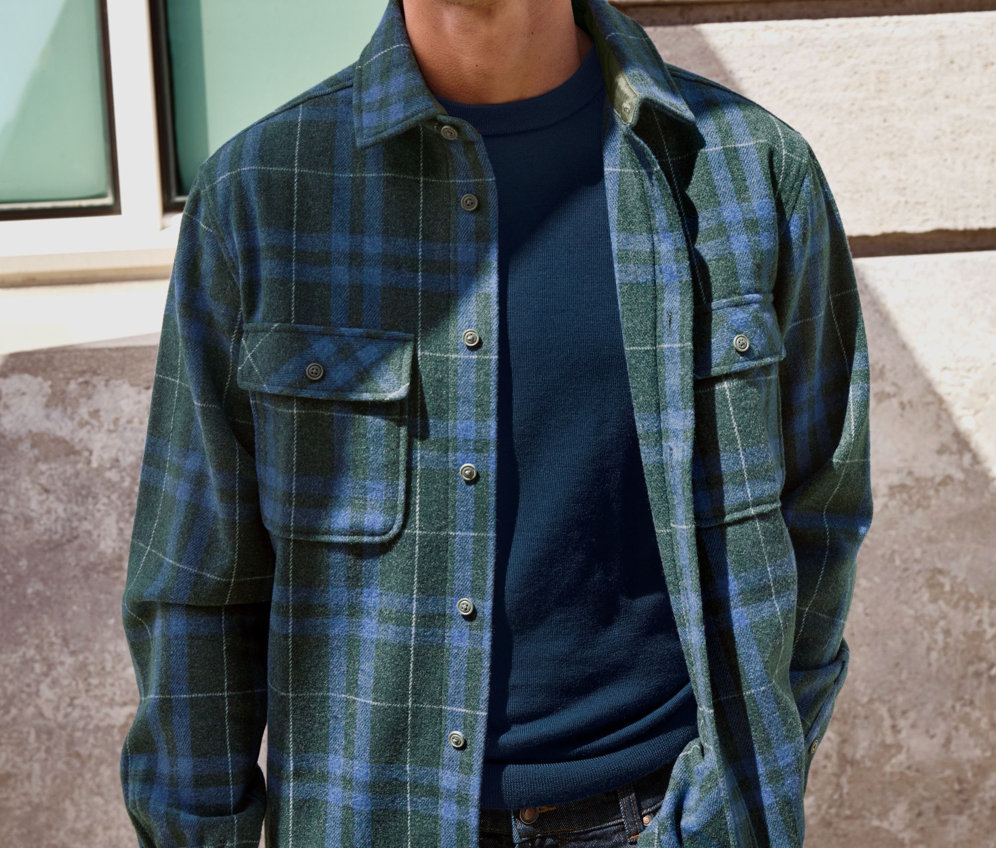 Thumbnail - Tchibo - Flanell-Hemdjacke - Herren - Gr. L - blau/kariert
