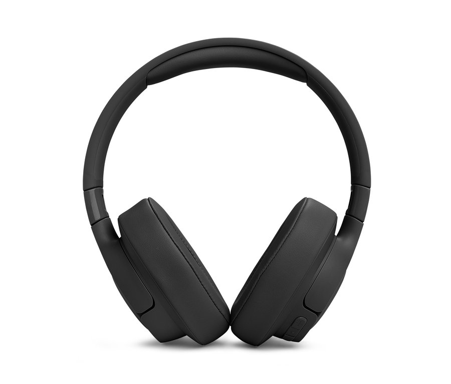 Detailaufnahme von schwarzen Kopfhörern. JBL »Tune 770 NC« Over Ear, schwarz.