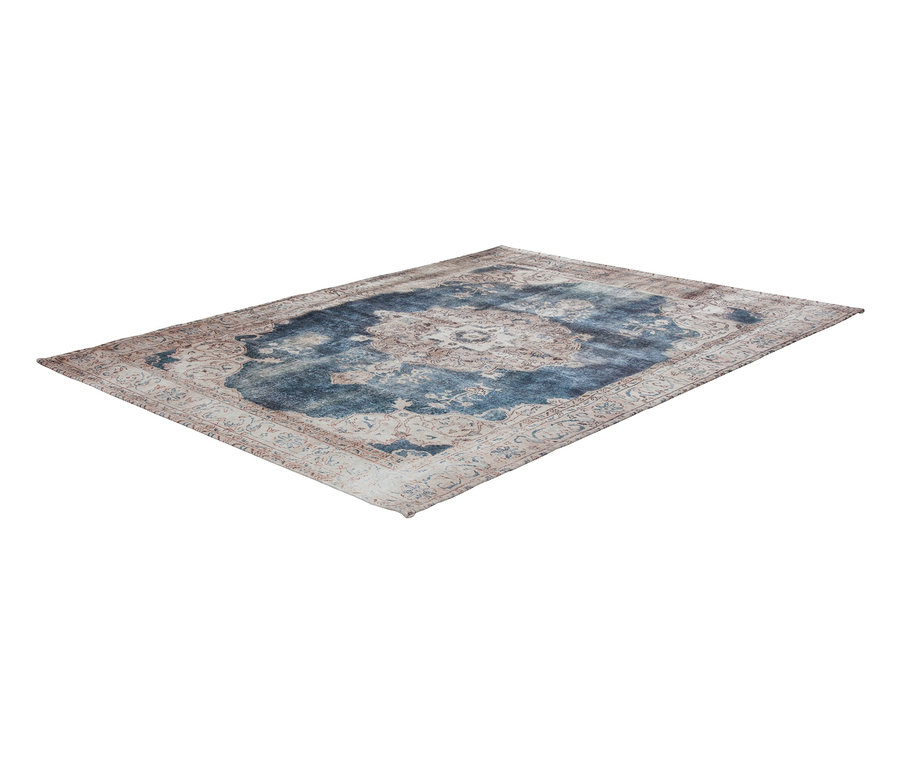 Kayoom Kurzflorteppich »Vintage 8400« Teppich mit Blumenmuster in Blau, Braun und Beige.